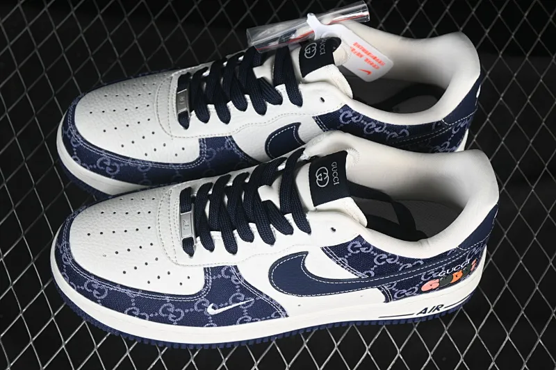 All categories Nk Air Force 1 Air Force series Nk Air Force 1 Low Air Force low-top Nike Air Force 1'07 Low Gucci joint navy blue denim Air Force 1 low-top casual sneakers SC0601-568